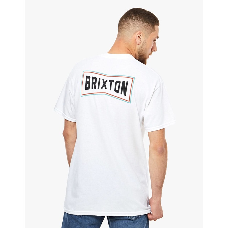 Brixton Truss T-Shirt – White/Teal/Red