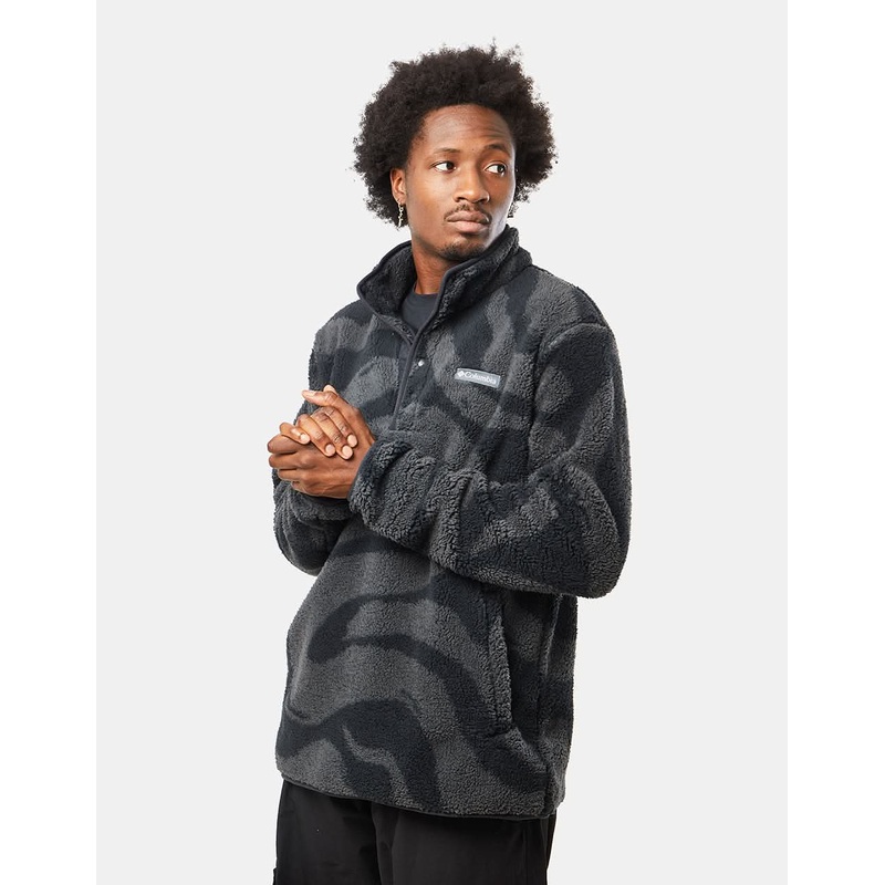 Columbia Rugged Ridge II Sherpa 1/2 Snap Fleece – Black Snowdrifts Print