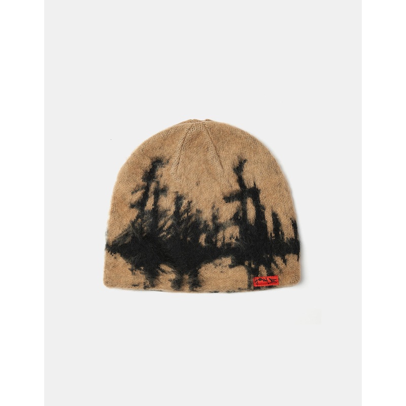 Hoddle Mohair Fracture Beanie – Tan/Black