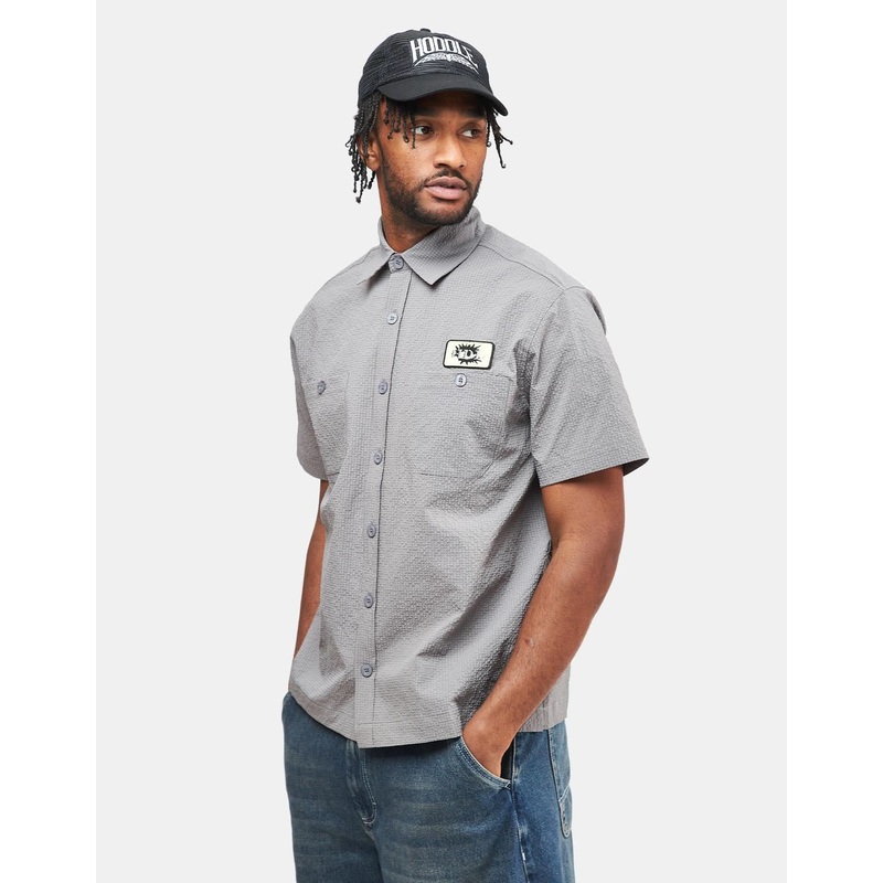 Hoddle Seersucker S/S Shirt – Grey