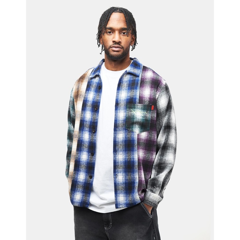Hoddle Spectrum Flannel L/S Shirt – Orange/Blue/Purple