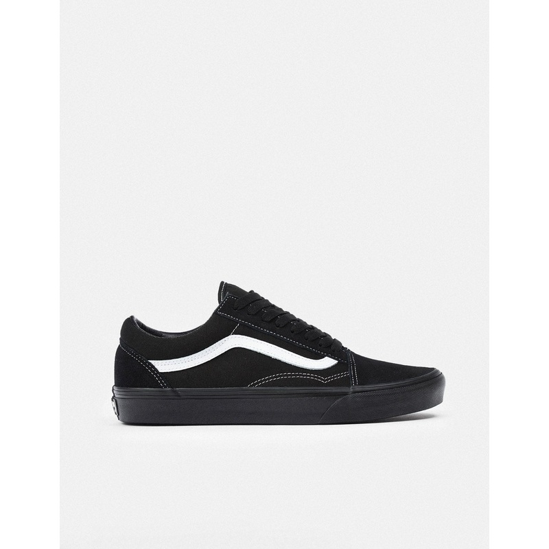 Vans Old Skool Skate Shoes – (Suede/Canvas) Black/Black/True White