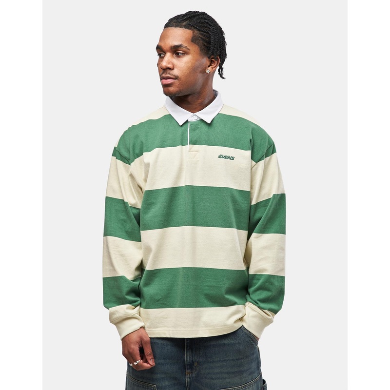 Vans Ward Stripe Rugby Polo – Fairway/Lemon Icing