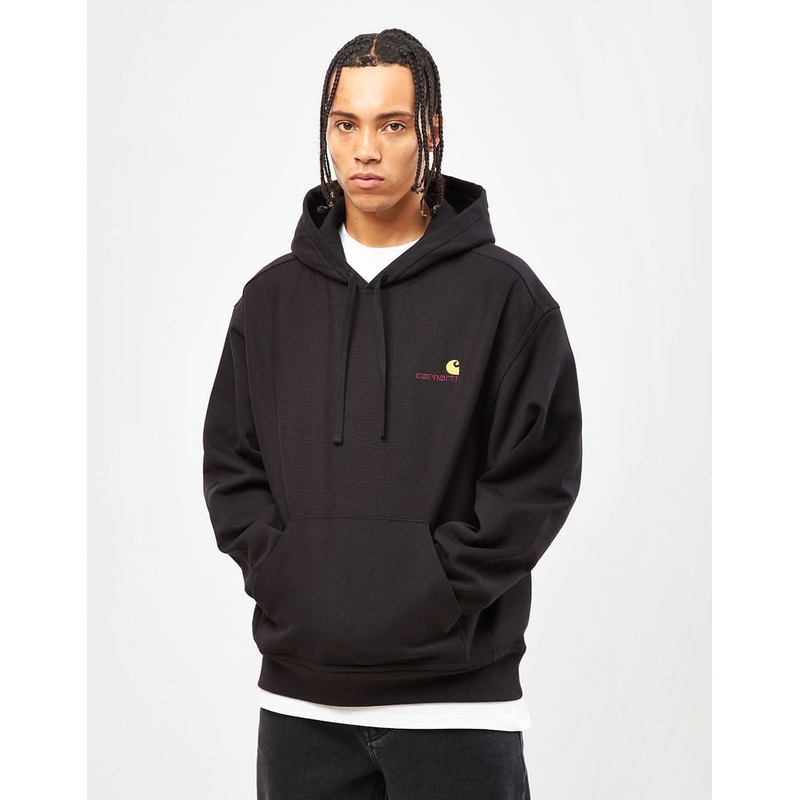 Carhartt WIP Hooded American Script Sweatshirt – Black