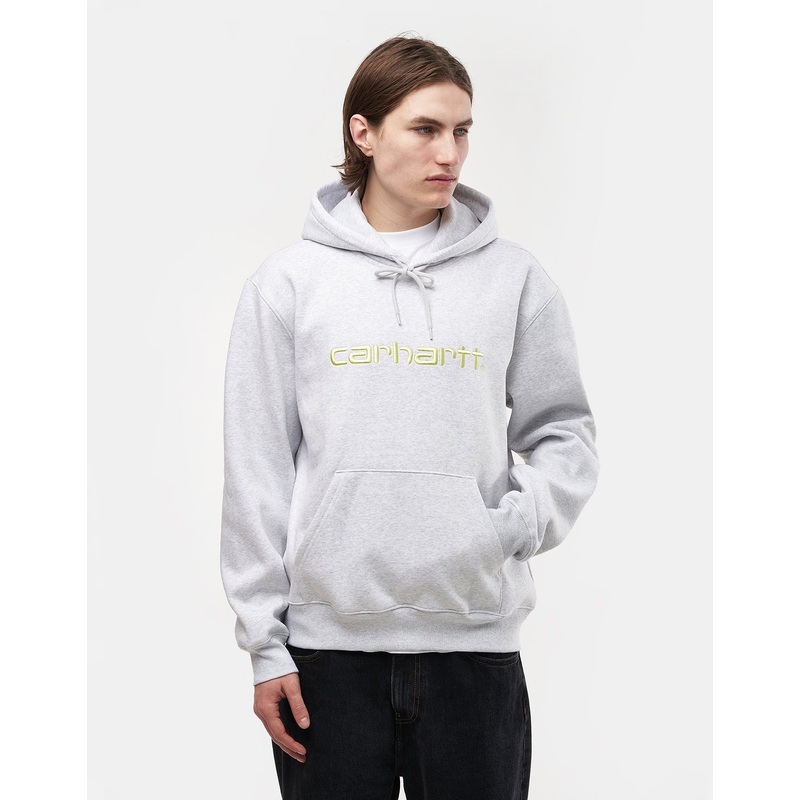 Carhartt WIP Hooded Carhartt Sweat – Ash Heather/Air Green