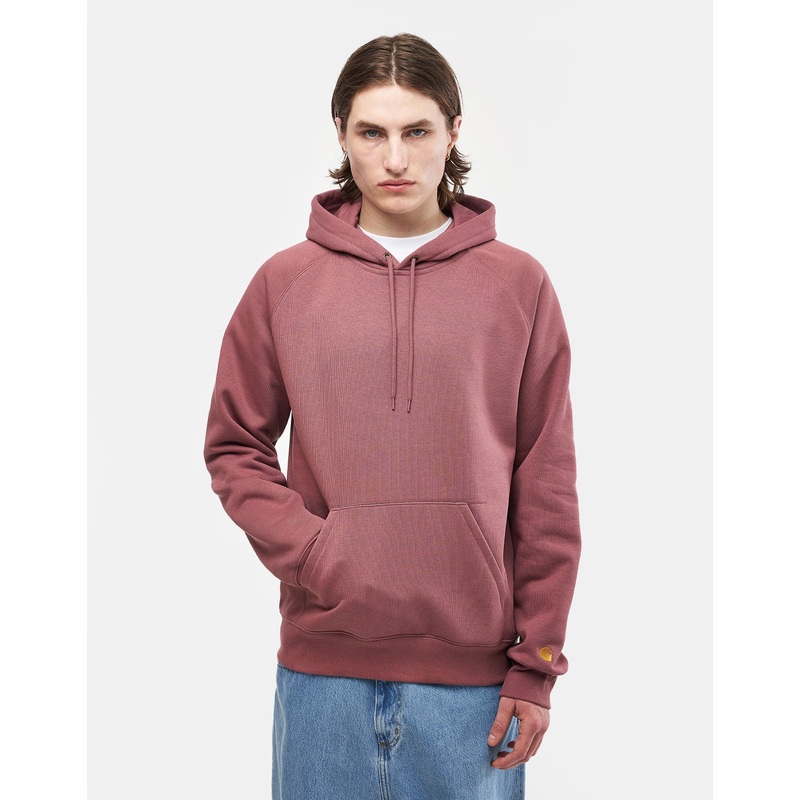 Carhartt WIP Hooded Chase Sweat – Dusky Pink/Gold