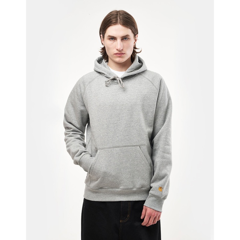 Carhartt WIP Hooded Chase Sweat – Grey Heather/Gold