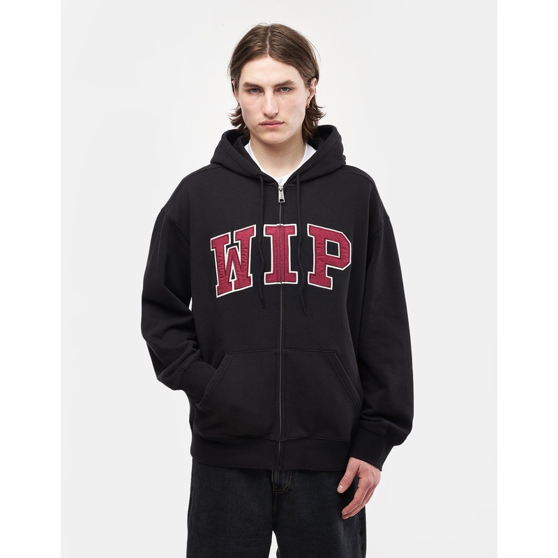 Carhartt WIP Hooded WIP Sweat Jacket – Black (Stone Washed)