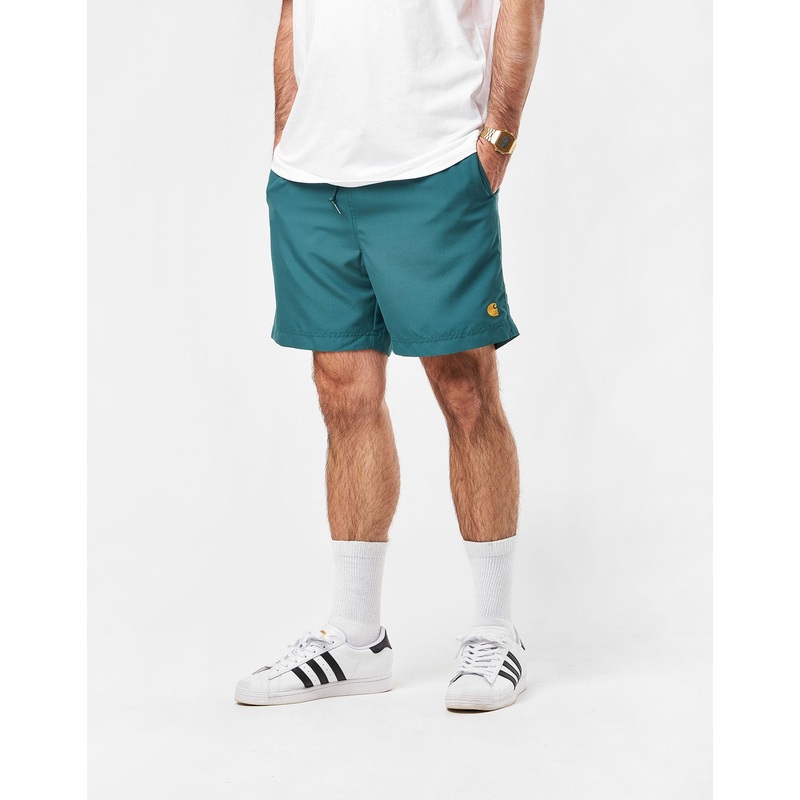 Carhartt WIP Chase Swim Trunks – Rainforest/Gold