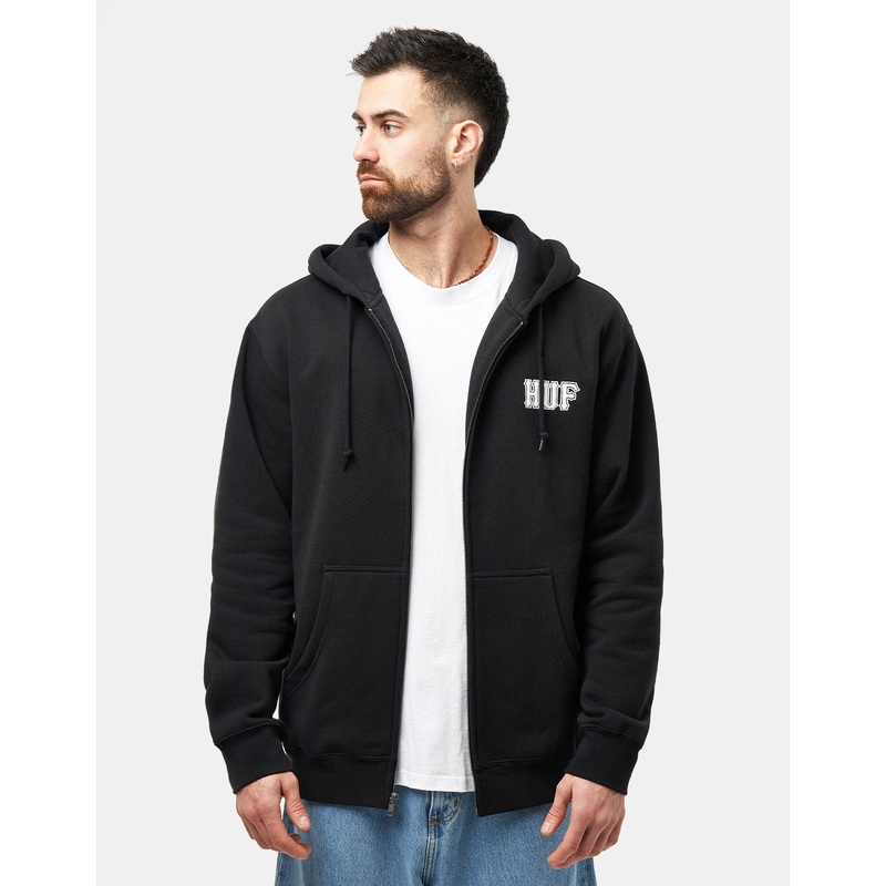 HUF Set Classic Logo Zip Hoodie – Black