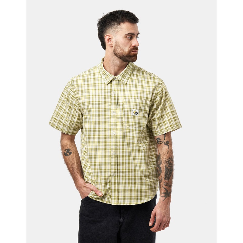 HUF Total Eclipse S/S Plaid Shirt – Mustard