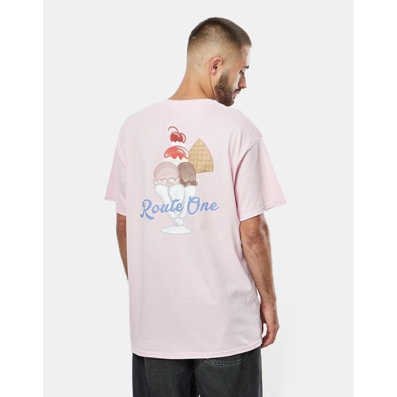 Route One Sundae T-Shirt – Light Pink