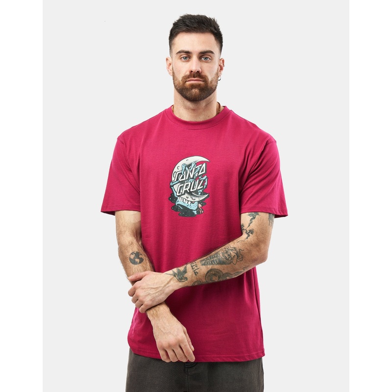 Santa Cruz Crescent Bone Hand T-Shirt – Burgundy