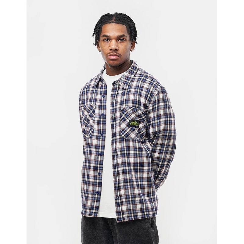 Butter Goods Equipment Plaid L/S Shirt – Navy