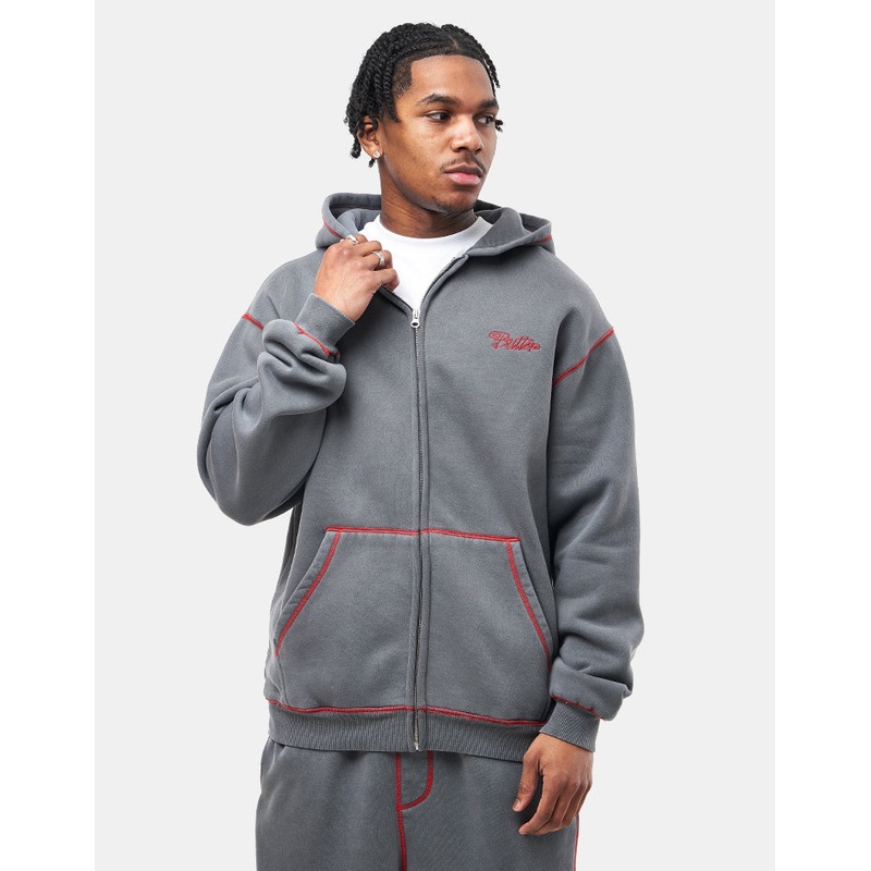 Butter Goods Jive Zip-Thru Hoodie – Washed Black