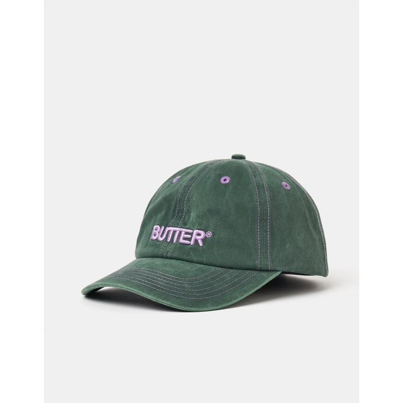 Butter Goods Rounded Logo 6 Panel Cap – Forest