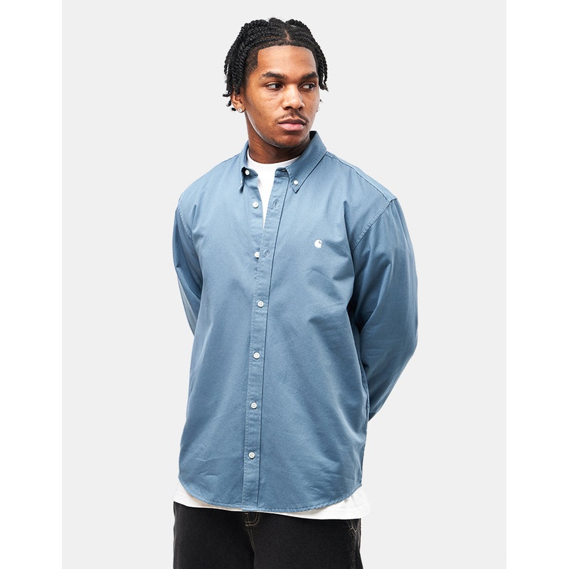 Carhartt WIP L/S Madison Shirt – Icy Water/Wax