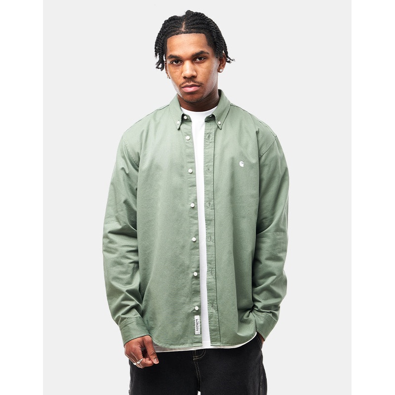 Carhartt WIP L/S Madison Shirt – Park/White