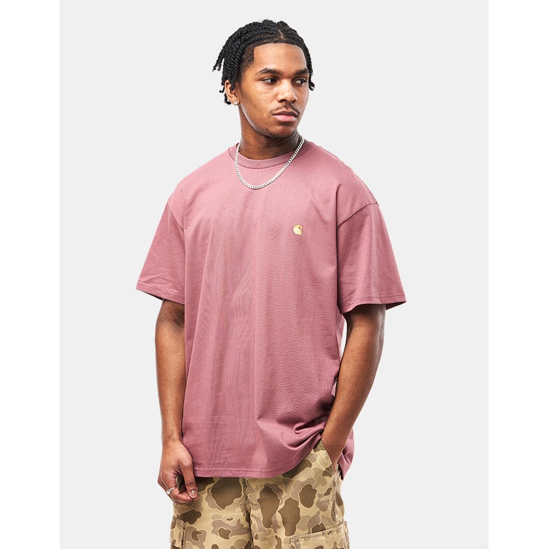 Carhartt WIP S/S Chase T-Shirt – Dusky Pink/Gold