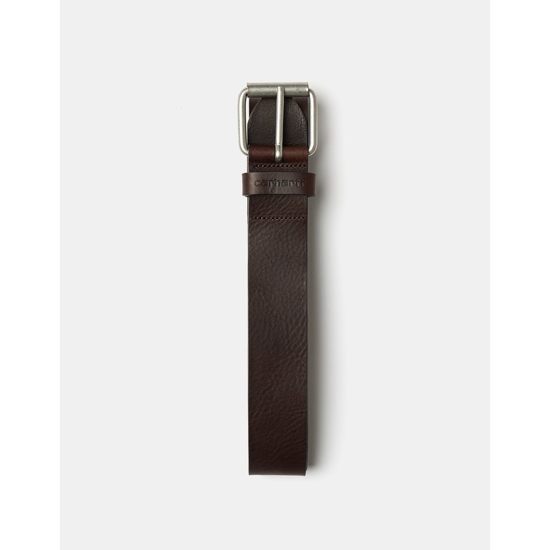 Carhartt WIP Script Leather Belt – Liberica/Gun Metal