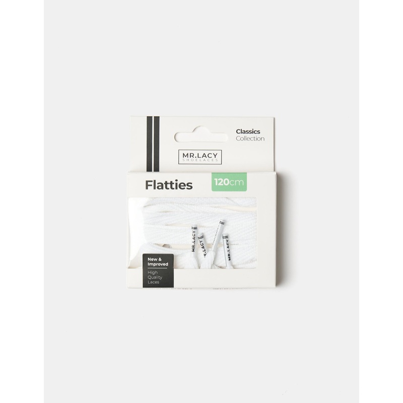 Mr. Lacy Flatties Laces – White