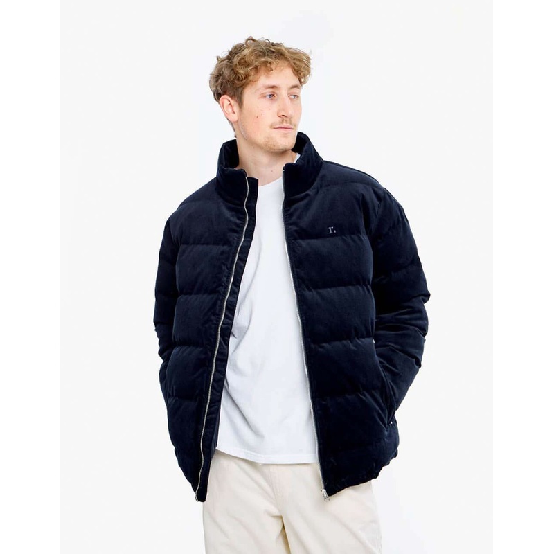 Route One Corduroy Puffer Jacket – Dark Navy