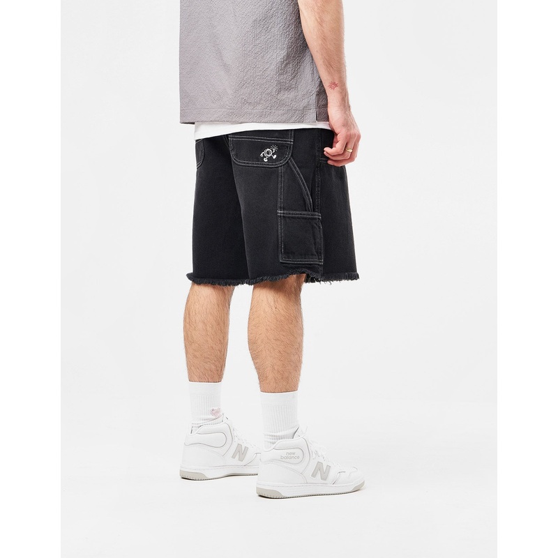 Route One Double Knee Baggy Jorts – Washed Black