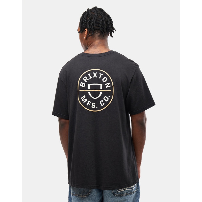 Brixton Crest II T-Shirt – Black/Off White/Copper