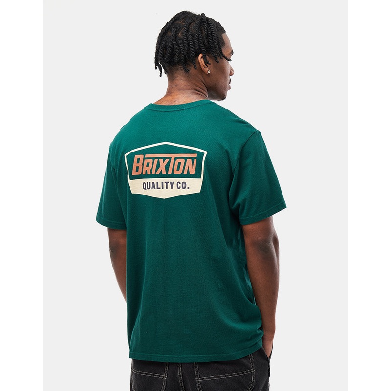 Brixton Regal T-Shirt – Deep Emerald/Rust/Sand