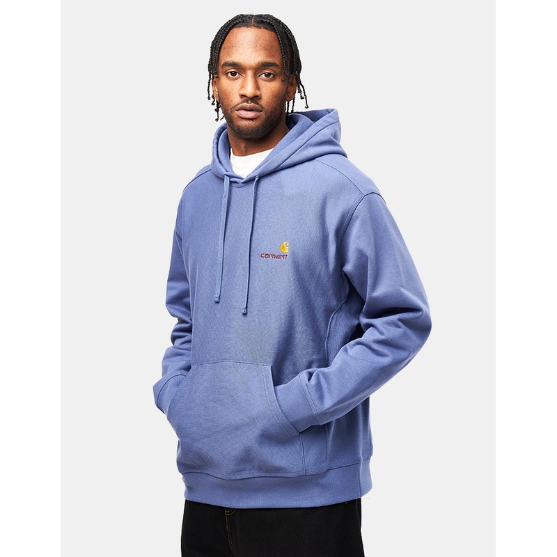 Carhartt WIP Hooded American Script Sweat – Blue Iris