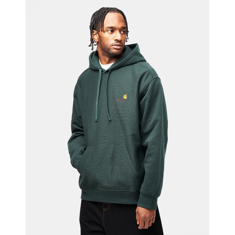Carhartt WIP Hooded American Script Sweat – Conifer