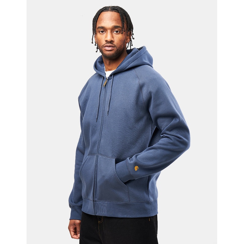 Carhartt WIP Hooded Chase Jacket – Dusky Blue/Gold