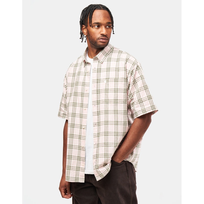 Carhartt WIP S/S Niven Shirt – Niven Check/Air Pink/Wax
