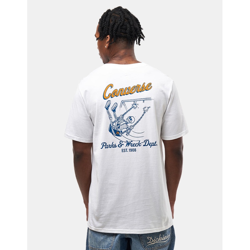 Converse Swinging Skeleton T-Shirt – White