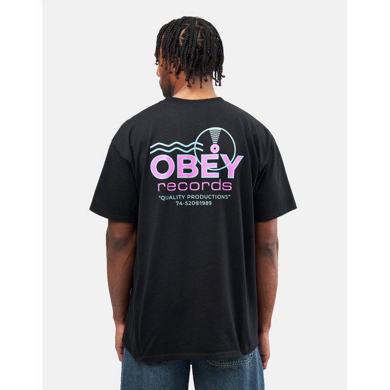 Obey Records Sound Waves T-Shirt – Black