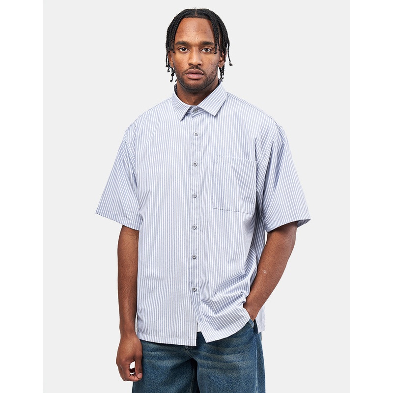 Route One Harrison S/S Pinstripe Shirt – Blue/White