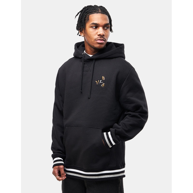 Route One Organic Butterflies Pullover Hoodie – Black