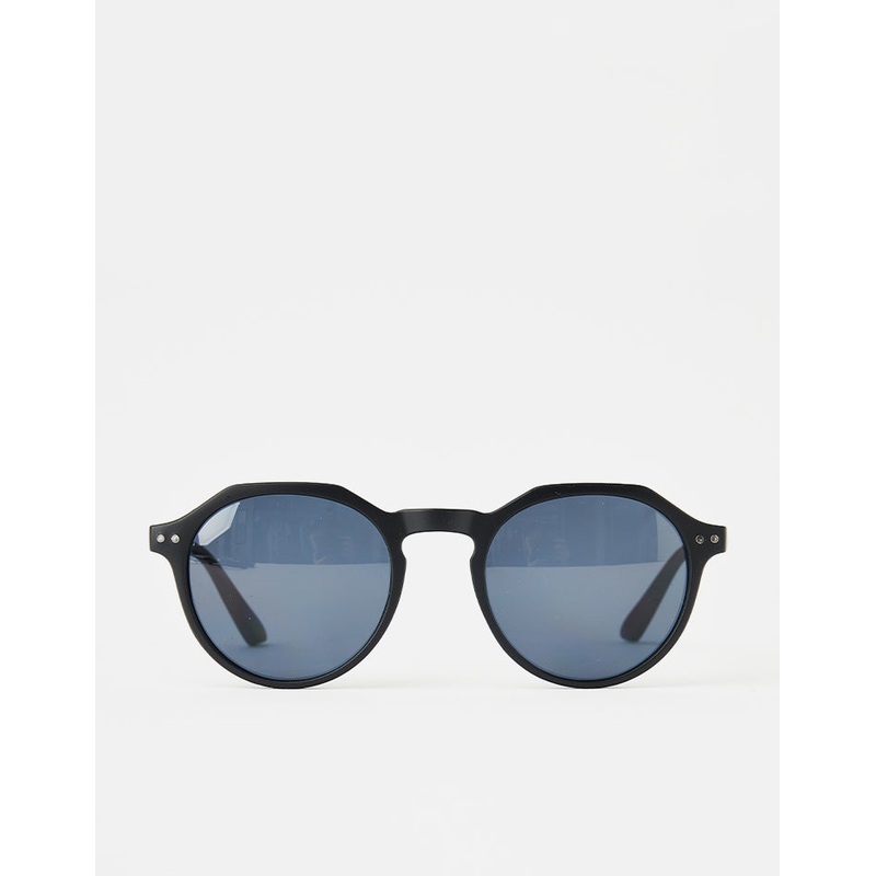 Route One Square Topped Sunglasses – Black (Blue Lens)