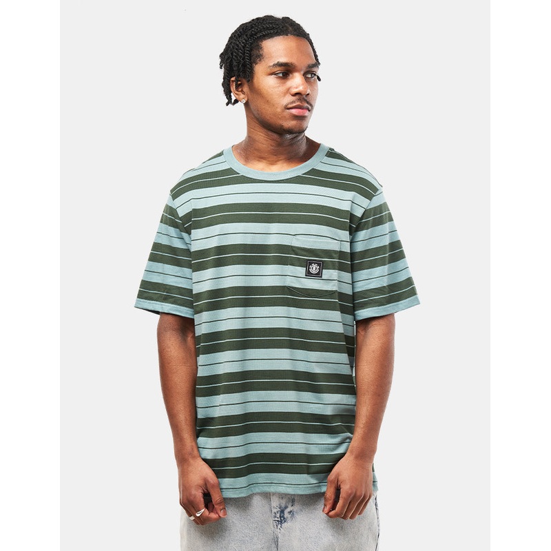 Element Icon Label Pocket Striped T-Shirt – Trellis/Jungle Green
