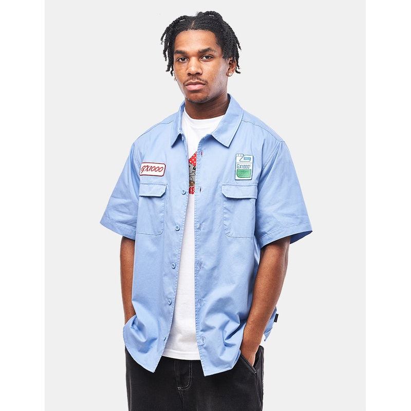 GX1000 Fertilizer S/S Button Down Shirt – Light Blue