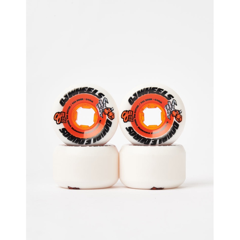OJ Double Duro Mini Combo 99a/95a Skateboard Wheels – White/Orange-Black – 54mm