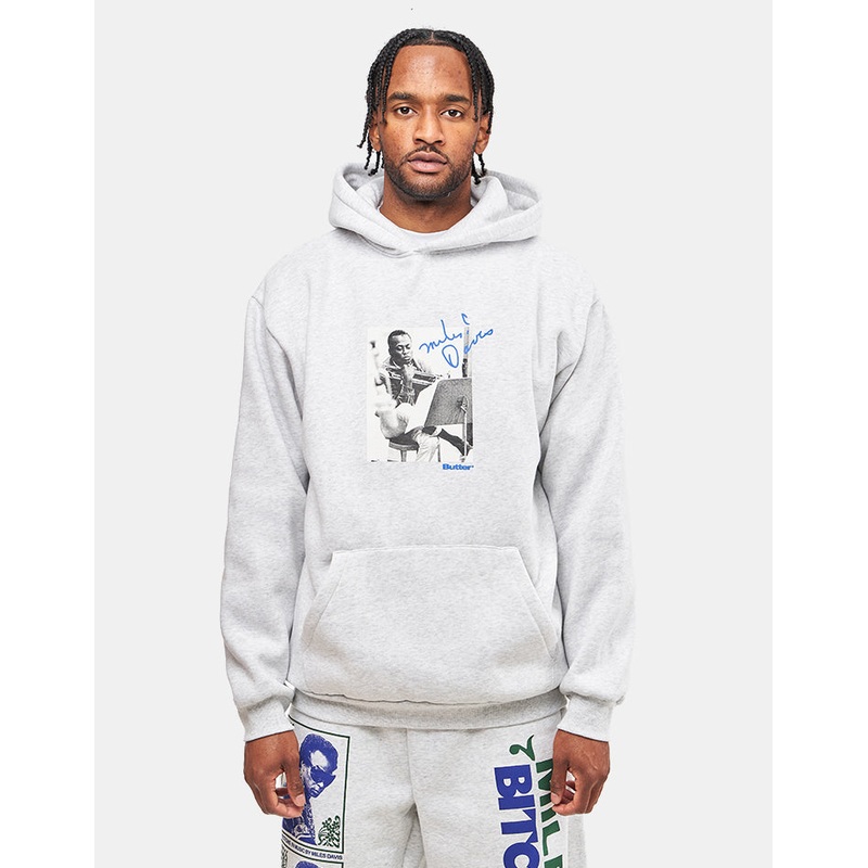 Butter Goods x Miles Davis Kind Of Blue Pullover Hoodie – Ash