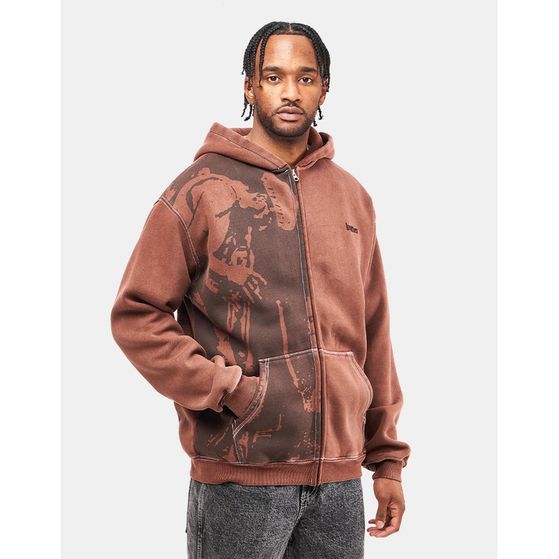 Butter Goods x Miles Davis Thanks Zip-Thru Hoodie – Brown