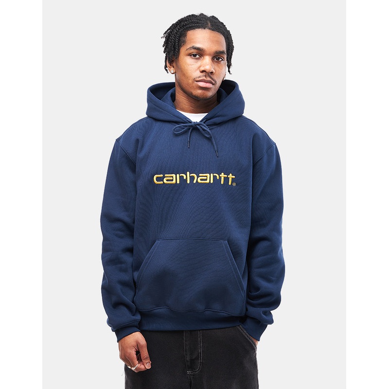 Carhartt WIP Hooded Carhartt Sweat – Ink/Air Yellow