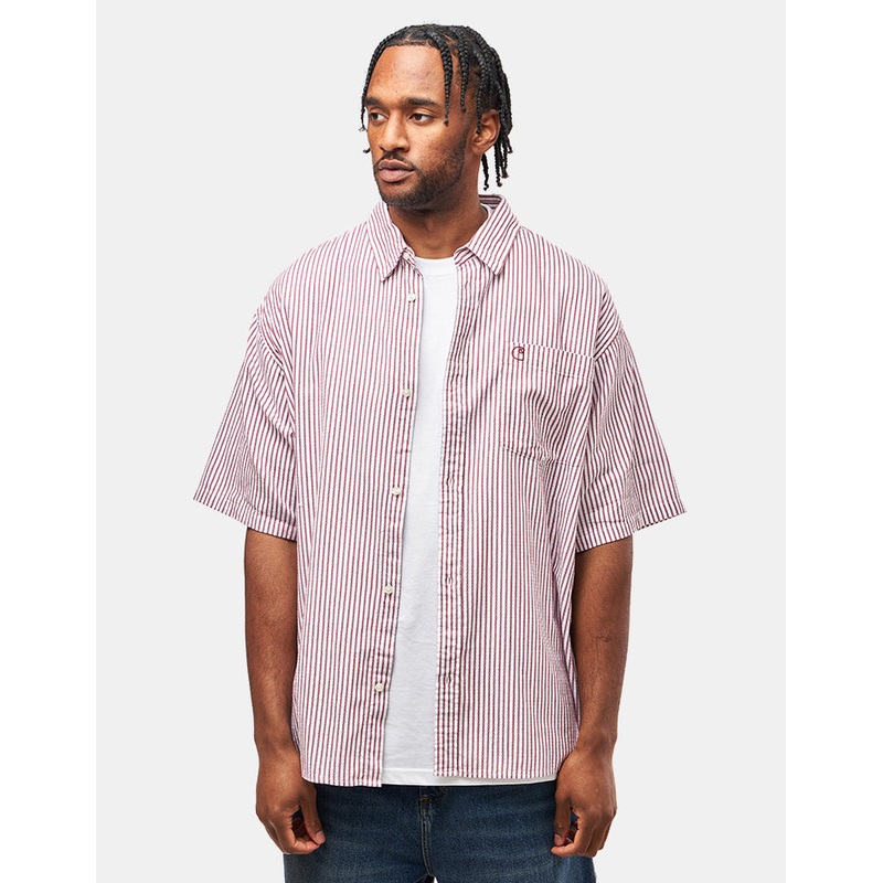 Carhartt WIP S/S Phelps Shirt – Phelps Stripe/Mulberry