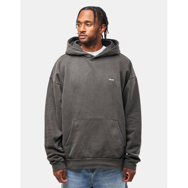 Obey Lowercase Pigment Pullover Hoodie – Pigment Digital Black