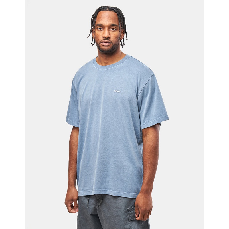 Obey Lowercase Pigment T-Shirt – Pigment Coronet Blue