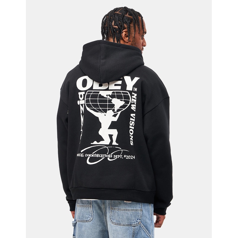 Obey New Visions Extra Heavy Pullover Hoodie – Black