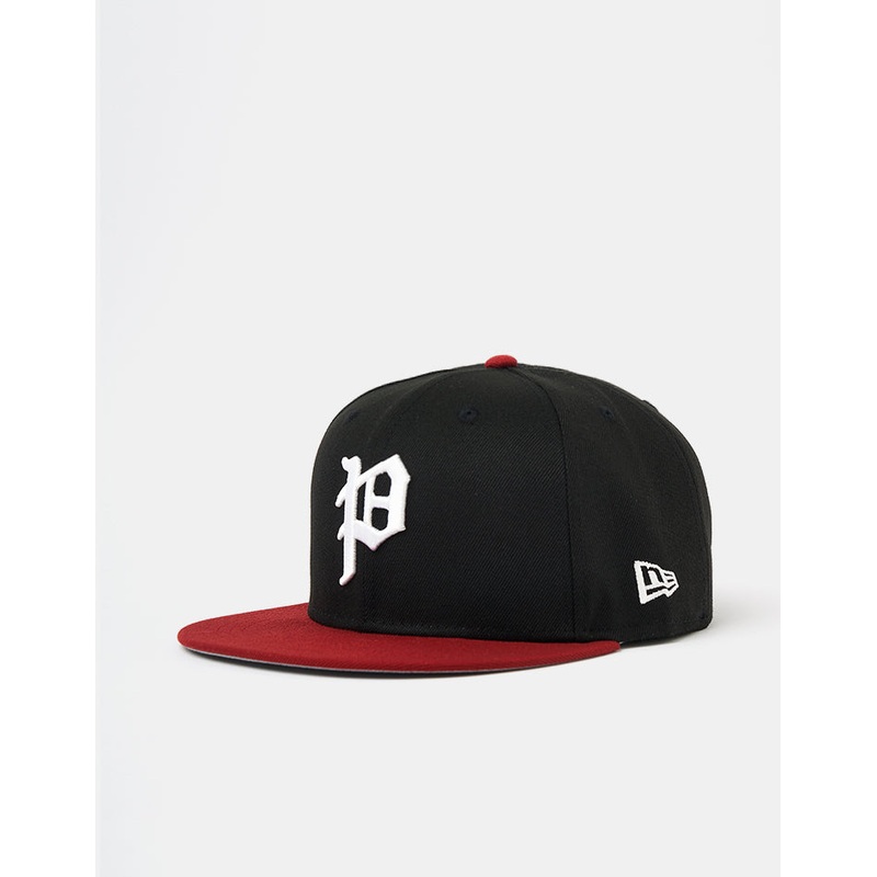 New Era Philadelphia Phillies Visor Clip 59Fifty Fitted Cap – Black/Hot Red