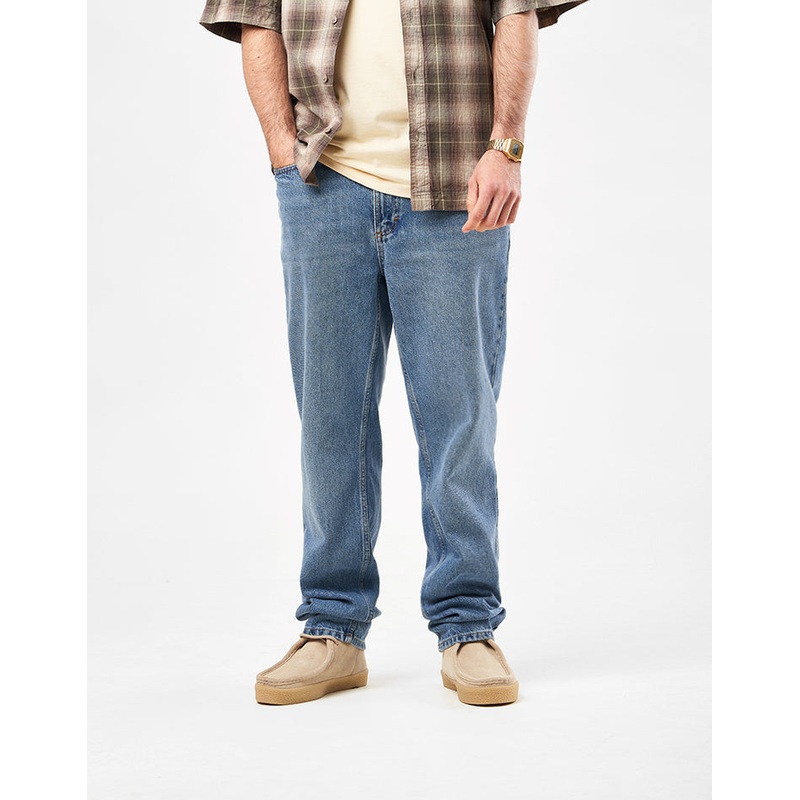 Route One Regular Tapered Denim Jeans – Washed Blue